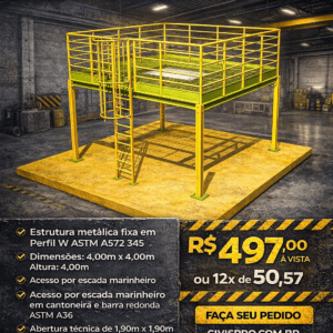 Plataforma de Manutenção em Altura em Perfil W-Pacote Pro