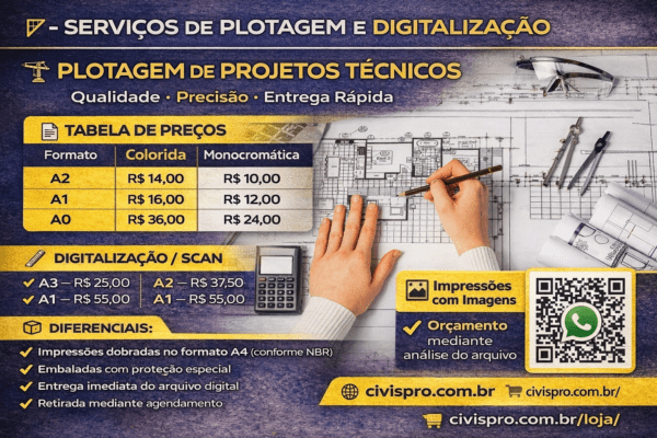 Impressões Plotter A2 Projeto Arquitetura Engenharia- Color Sem Imagens.