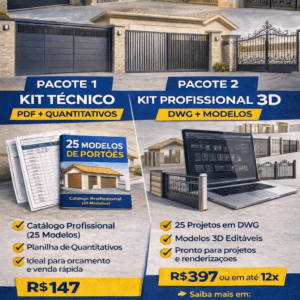 PACOTE 1 KIT PORTÕES  PDF + QUANTITATIVOS