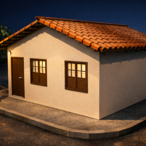 PROJETO KITNET 42m² – 2 QUARTOS – ESTRUTURA MODULAR EM BLOCOS