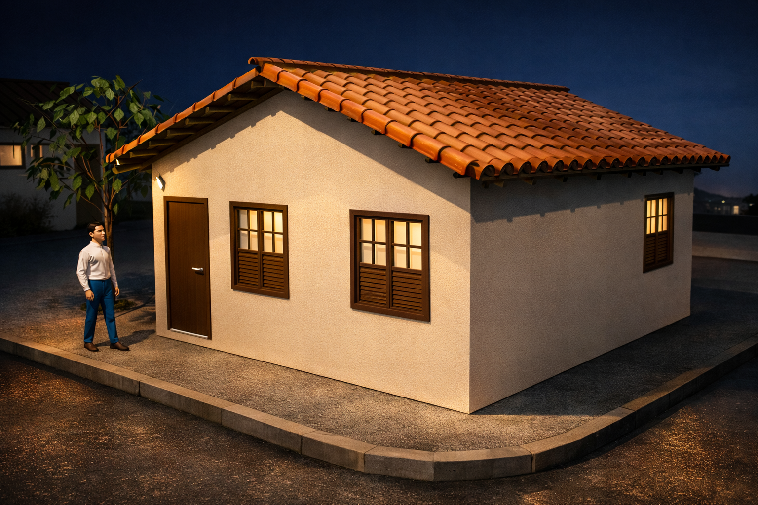 PROJETO KITNET 42m² – 2 QUARTOS – ESTRUTURA MODULAR EM BLOCOS