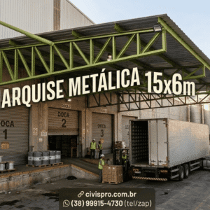 MARQUISE METÁLICA – 15 x 6(Pacote Profissional)