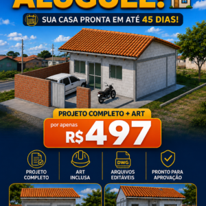 Kitnet Popular 31,2m² – Projeto Completo com ART de Projeto