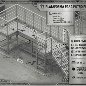 PLATAFORMA DE MANUTENÇÃO PARA FILTRO PRENSA – PACOTE COMPLETO