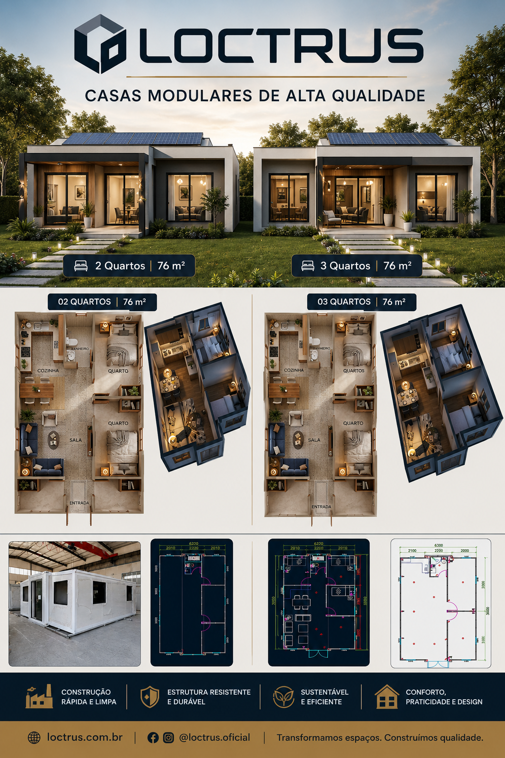 Banner LOCTRUS - Casas modulares 76 m²