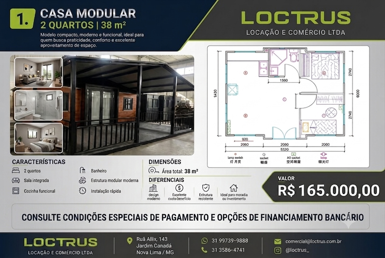 Banner LOCTRUS - Casa container expansível