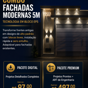 🧱 Combo Fachadas Modernas 5m: Tecnologia em Bloco EPS -Pacote básico