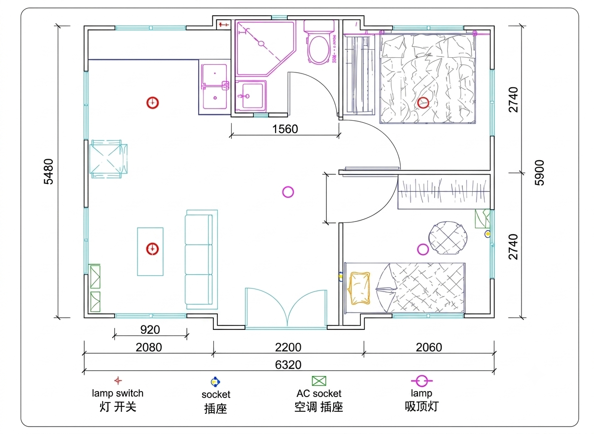 Planta baixa do módulo 38 m²
