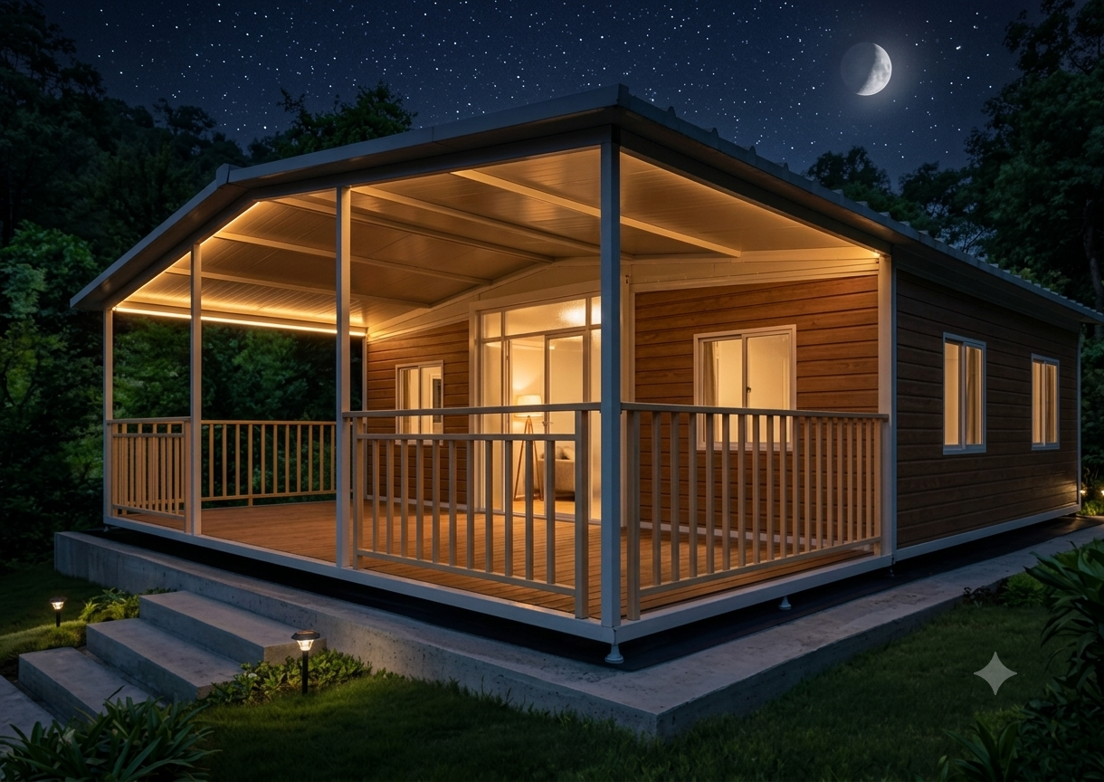 Vista interna da casa modular